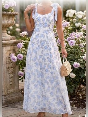 Mable floral scoop neck midi/maxi dress fit & flare XS